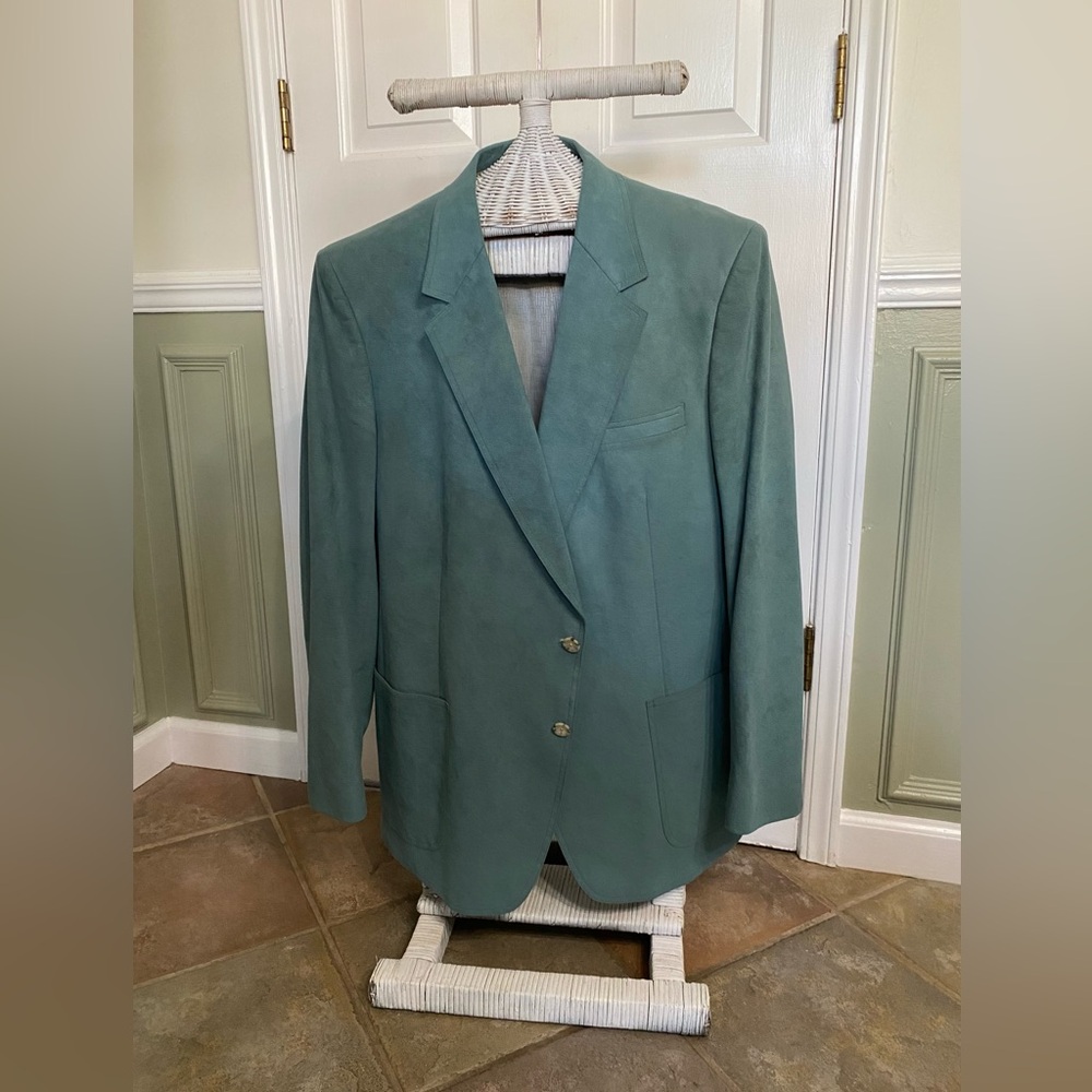 Halston Gus Mayer Teal Cashmere sports coat